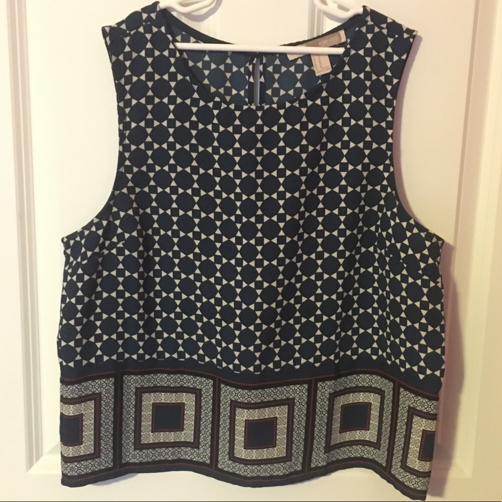 Geometric Cropped Tank Top